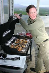 Eva has her own grilling to do
