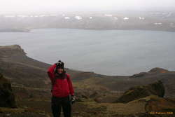 Tina walking above Kleifarvatn