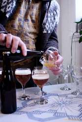 Pouring out sample round 1