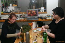 Bella and Alda helping with the important duties