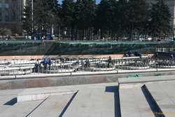 fountains being prepared for summer