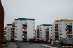 Rainbow buildings on Borgatrún