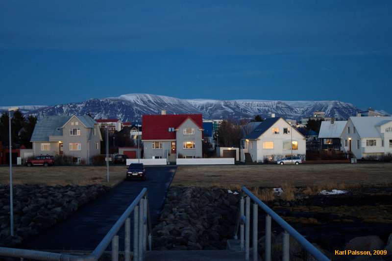 Looking across Seltjarnarnes to Esja