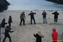 Oli had us stand in a ring and play games