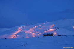 Night falls on Bláfjall