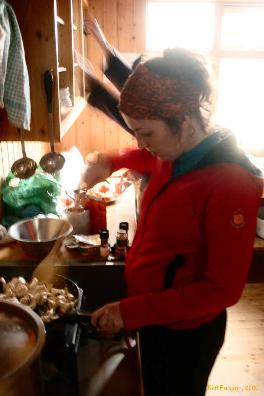 Kata helping cook dinner