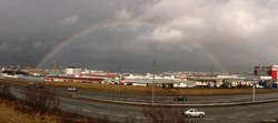 Rainbows near Ártúnsbrekka