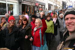 Sölvi, Bella, Maarit and I, May Day Parade