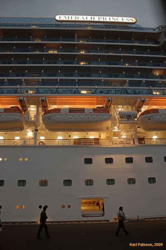 The 'Emerald Princess' getting ready to leave