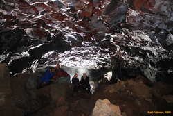 Oli, Steph, Bel, Eggert and Viðar in Vörðuhellir