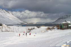 Kids playing in the snow