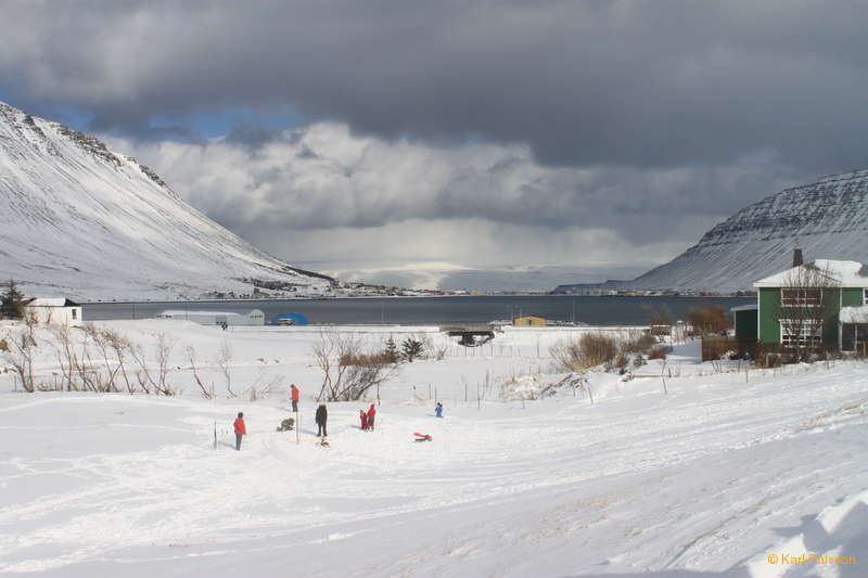 Kids playing in the snow