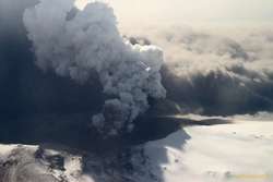 Ash burst following steam