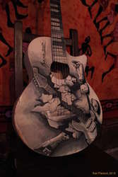 Beautiful guitar at the bar