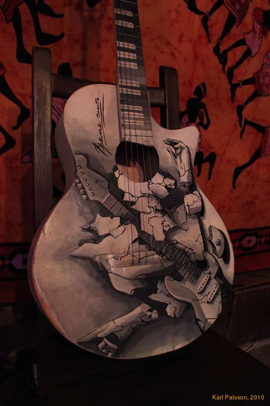 Beautiful guitar at the bar