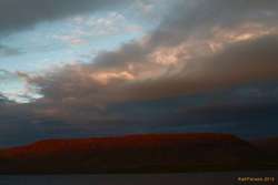 Sunset on the hills near Gilsfjörður
