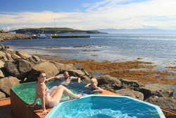 Iveta, Roberto and Ásta, relaxing at Drangsnes