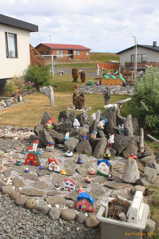 Decorated garden in Drangsnes
