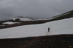 Mum strolling through the hills