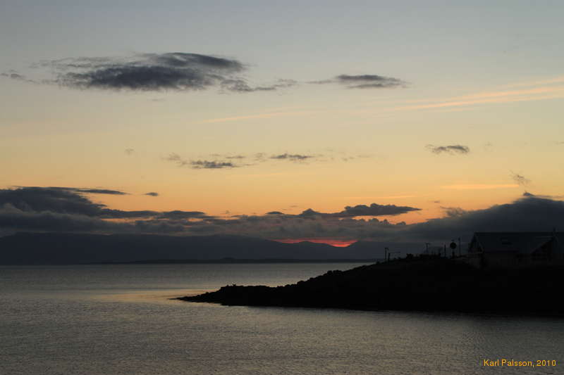 Sunset/sunrise over Laugarnes