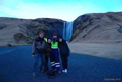 Karl, Julia, Vaidas and Iveta, back at Skógarfoss