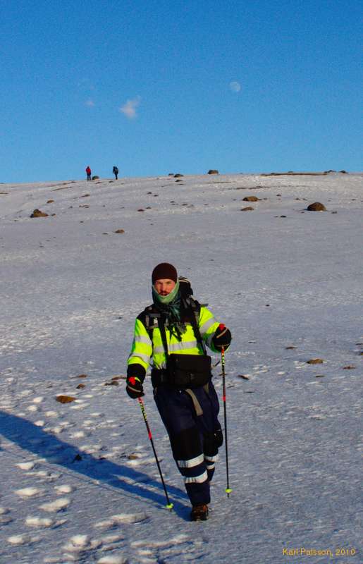 Vaidas strolling home under the rising moon