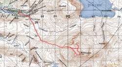 1:50k map with route marked