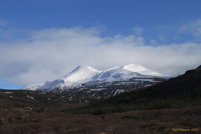 Norðursúlur and Vestursúlur from the carpark