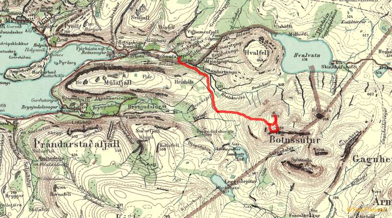 1:100k map with route marked