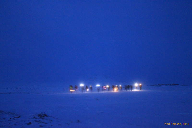 Crossing the snowswept heights