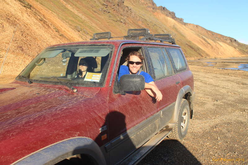 Iveta and I, arriving at Landmannalaugur