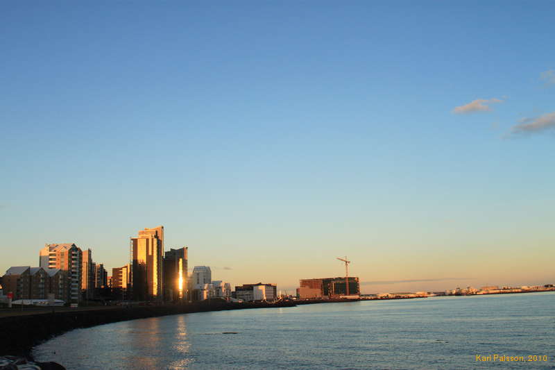 Sunshine in the morning over town