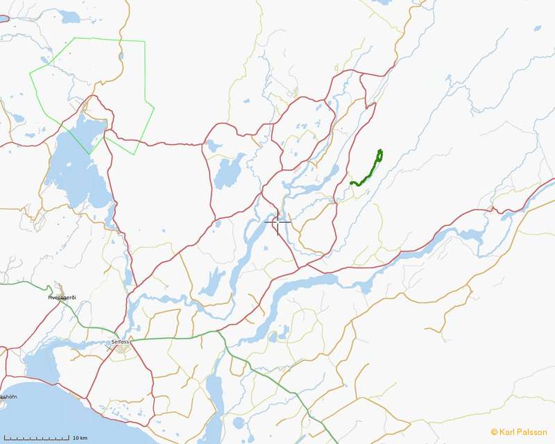 Trip area in dark green