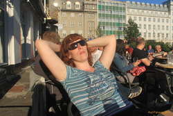 Kata soaking up some sun downtown