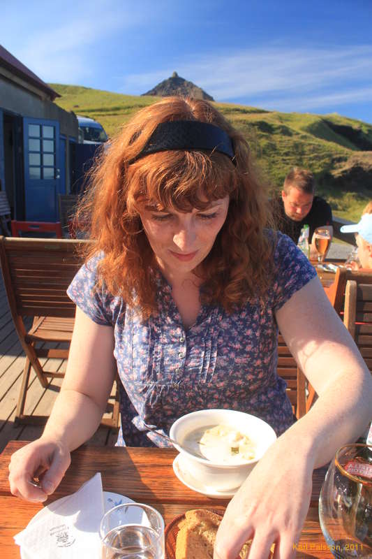 Kata on the deck at Hellnar