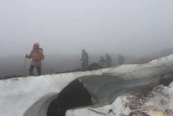 Snow around the crater