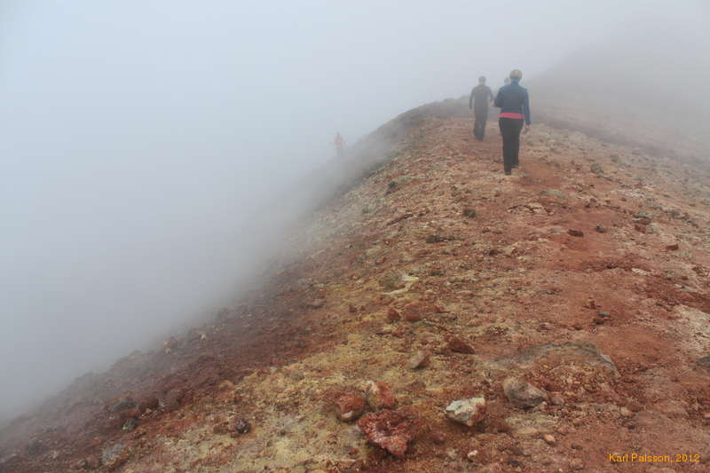 The very rim of the crater