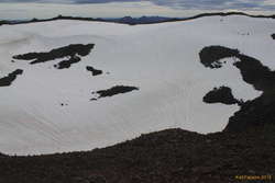 Down the drain hole, inside the crater