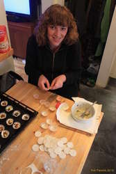 Kata slaving away in the kitchen