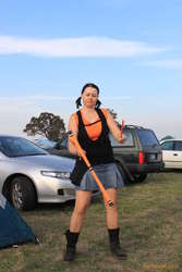 Melanie with the devil sticks