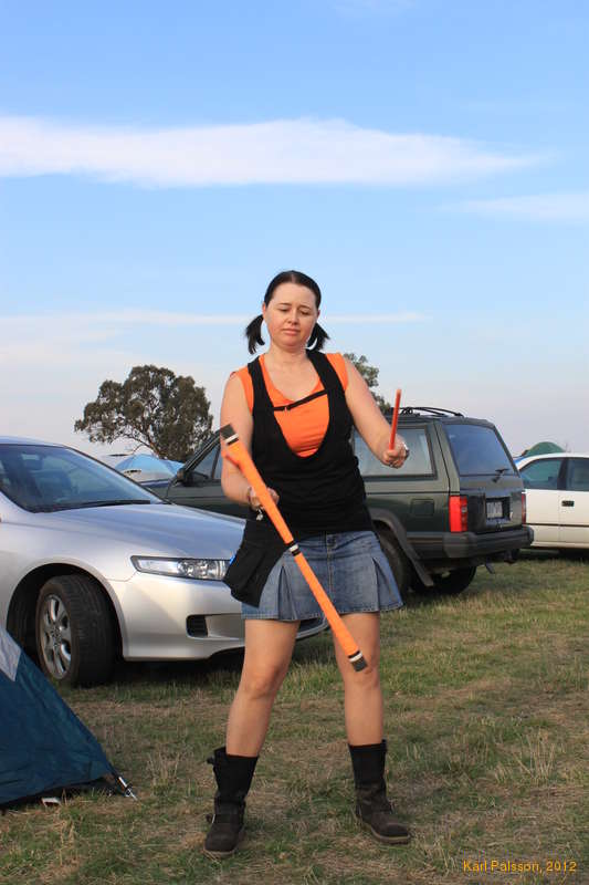 Melanie with the devil sticks