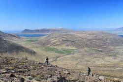 Iveta and Ævar, Akrafjall in the background