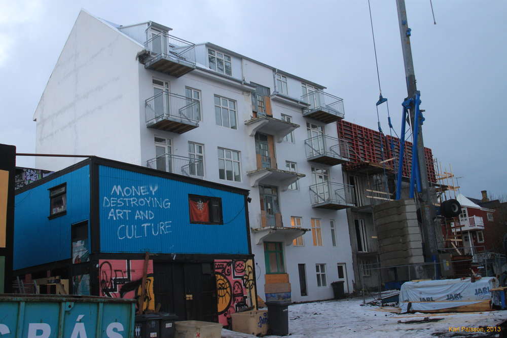 Words on a building now gone