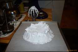 Pavlova about to go into the oven