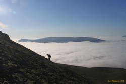 Karolina climbing up the last slope