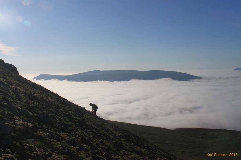 Karolina climbing up the last slope