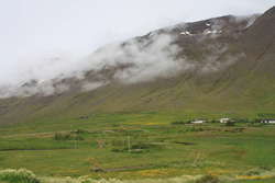 Morning fog lifting in Hnífsdalur