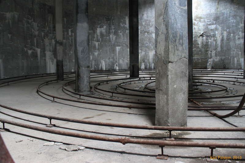 Inside the holding tanks