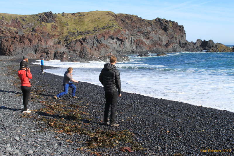 Playing at the beach