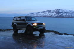 Sleðinn (The Sled) cruising on ice